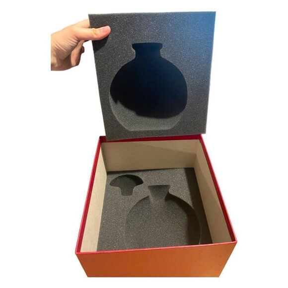 Moser Large Red Decanter Pebbles Empty Box Insert Storage 10”x9.25”x9.75” Gift - Picture 7 of 10